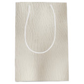 Sac Cadeau Moyen Mariage en Faux Cuir Crème Blanc (Devant)