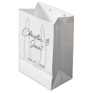 Sac Cadeau Moyen mariage en faveur simple élégante fête de mariée m