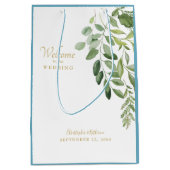 Sac Cadeau Moyen Mariage Favoriser les noms de bienvenue Foliage Bl (Devant)
