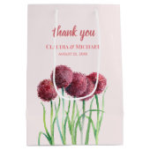 Sac Cadeau Moyen Mariage Favoriser violet rose Allium Aquarelle Flo (Dos)