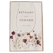 Sac Cadeau Moyen Mariage floral automne (Devant)