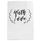 Sac Cadeau Moyen Mariage Floral Branches de Fleurs Rustique Avec Am (Dos)