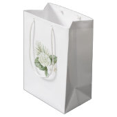 Sac Cadeau Moyen Mariage Floral d'Hydrangea de Plage Tropical Aloha (Dos Angle)