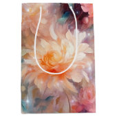 Sac Cadeau Moyen Mariage floral orangé rose (Devant)