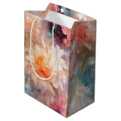 Sac Cadeau Moyen Mariage floral orangé rose (Dos Angle)