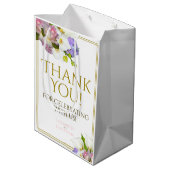 Sac Cadeau Moyen Mariage Floral Pastel Spring Rose & Or (Dos Angle)