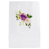 Sac Cadeau Moyen Mariage floral rose de Bourgogne (Dos)