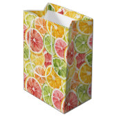 Sac Cadeau Moyen Mariage Fruité Rose Orange Vert Saumon (Dos Angle)