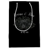 Sac Cadeau Moyen Mariage gothique Rose noir (Devant)