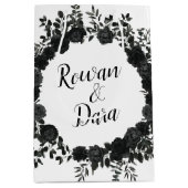 Sac Cadeau Moyen Mariage gothique Rose noir blanc (Devant)