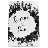 Sac Cadeau Moyen Mariage gothique Rose noir blanc (Dos)