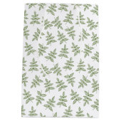 Sac Cadeau Moyen Mariage Motif Feuille Sage Green (Dos)