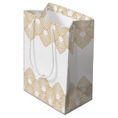 Sac Cadeau Moyen Mariage Motif Gold et White Art Déco (Dos Angle)
