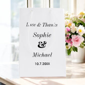 Sac Cadeau Moyen Mariage Noir Blanc Classique Simple