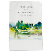 Sac Cadeau Moyen Mariage paysager Chic Campagne Mountain River (Devant)