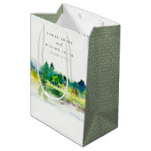 Sac Cadeau Moyen Mariage paysager Chic Campagne Mountain River (Dos Angle)