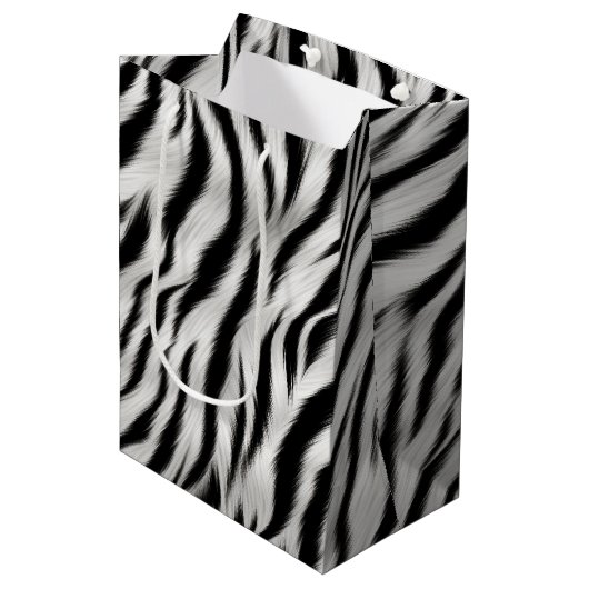 Sac Cadeau Moyen Mariage Poster de animal Chic Zebra (Devant Angle)