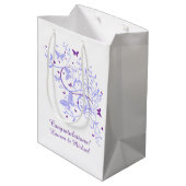 Sac Cadeau Moyen Mariage pourpre bleu de papillon (Dos Angle)