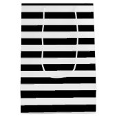 Sac Cadeau Moyen Mariage rayé noir et blanc (Dos)