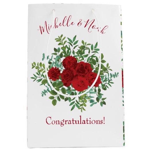 Sac Cadeau Moyen Mariage Red Rose (Devant)