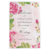 Sac Cadeau Moyen Mariage rose Summerflowers (Devant)