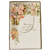 Sac Cadeau Moyen Mariage vintage Antique Rose Fleur (Devant)