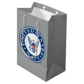 Sac Cadeau Moyen Marine américaine | Navy Alt Emblem (Devant Angle)