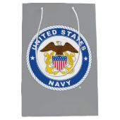 Sac Cadeau Moyen Marine américaine | Officier Crest (Devant)