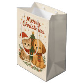 Sac Cadeau Moyen Marionnette et chaton Noël Cheval (Dos Angle)