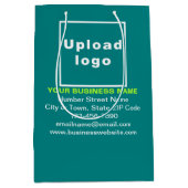 Sac Cadeau Moyen Marque d'affaires sur Turquoise vert moyen taille (Devant)