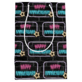 Sac Cadeau Moyen Marque De L'Anniversaire De Neon En Brique (Devant)