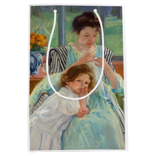 Sac Cadeau Moyen Mary Cassatt - Jeune mère coudre (Devant)