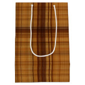 Sac Cadeau Moyen Masculine Browns Plaid Motif (Dos)