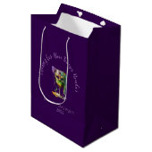 Sac Cadeau Moyen Masque de Mardi Gras Violet  (Devant Angle)