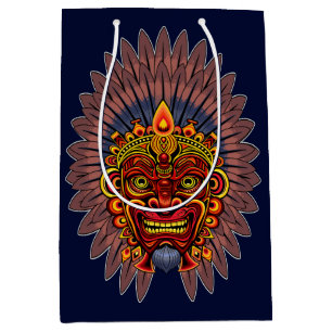Sac Cadeau Moyen Masque rituel du roi guerrier tribal