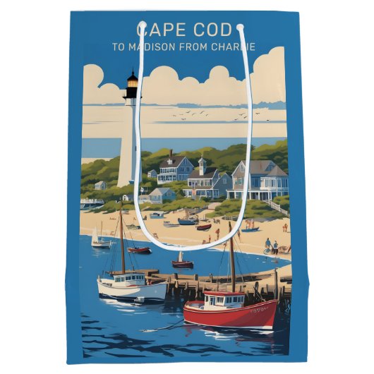 Sac Cadeau Moyen Massachusetts Cape Cod (Dos)