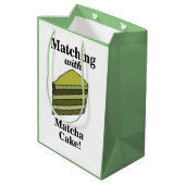 Sac Cadeau Moyen Matcha Green Cake Amusant Anniversaire (Dos Angle)
