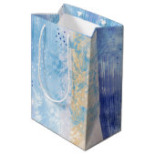 Sac Cadeau Moyen Média mixte Abstrait bleu turquoise jaune (Dos Angle)