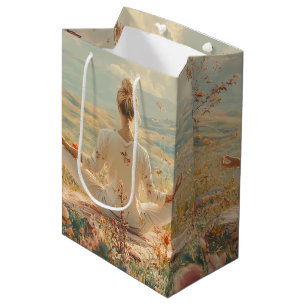 Sac Cadeau Moyen Méditation sereine au lever du soleil (5)