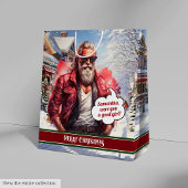 Sac Cadeau Moyen Medium Gift Bag Custom Santa Claus Celebration