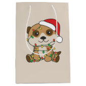 Sac Cadeau Moyen Meerkat Noël Animaux d'hiver Vacances Meerkats (Devant)