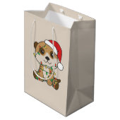 Sac Cadeau Moyen Meerkat Noël Animaux d'hiver Vacances Meerkats (Dos Angle)