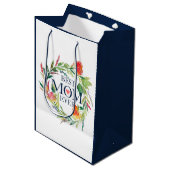 Sac Cadeau Moyen Meilleure Maman Fleurs jamais Design Bouquet (Devant Angle)