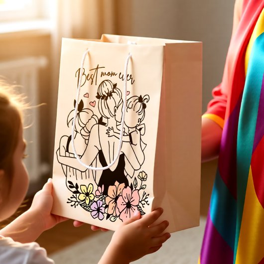 Sac Cadeau Moyen Meilleure maman maman jamais maman, enfants et fle