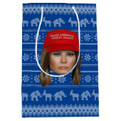 Sac Cadeau Moyen Melania Trump MAGA Noël (Devant)