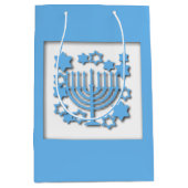 Sac Cadeau Moyen Menorah bleue (Devant)