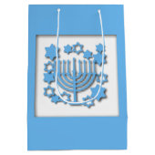 Sac Cadeau Moyen Menorah bleue (Dos)