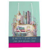 Sac Cadeau Moyen Menta magenta acier bleu libraires pastel (Dos)