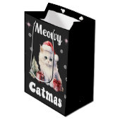Sac Cadeau Moyen Meowy Catmas (Devant Angle)