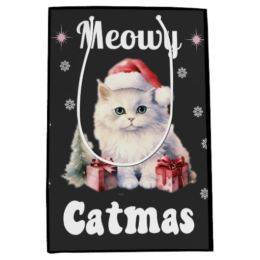 Sac Cadeau Moyen Meowy Catmas (Devant)